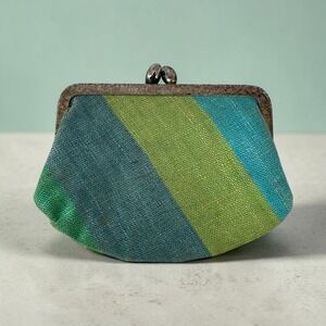 Vintage Kleinerts Striped Kiss Lock Coin Purse Mid Century Wallet Retro Y2K‎